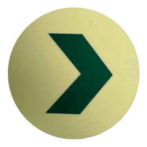 Hovedbilde Etterlysende sirkel med Pil &oslash;40 mm. med lim, velg vinyl eller ...